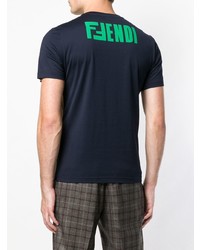 T-shirt girocollo stampata terracotta di Fendi