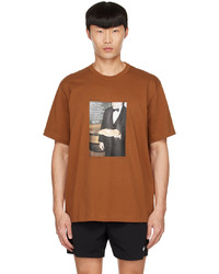 T-shirt girocollo stampata terracotta di Helmut Lang