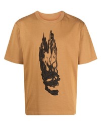 T-shirt girocollo stampata terracotta di Heron Preston
