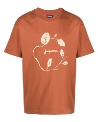 T-shirt girocollo stampata terracotta di Jacquemus