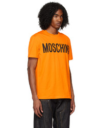 T-shirt girocollo stampata terracotta di Moschino
