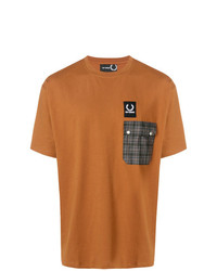 T-shirt girocollo stampata terracotta di Raf Simons X Fred Perry