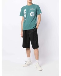 T-shirt girocollo stampata verde menta di AAPE BY A BATHING APE