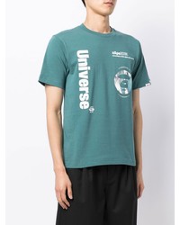 T-shirt girocollo stampata verde menta di AAPE BY A BATHING APE
