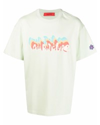 T-shirt girocollo stampata verde menta di ACUPUNCTURE 1993