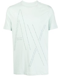 T-shirt girocollo stampata verde menta di Armani Exchange