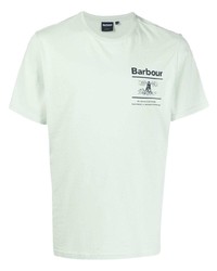 T-shirt girocollo stampata verde menta di Barbour