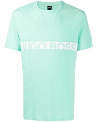 T-shirt girocollo stampata verde menta di BOSS HUGO BOSS