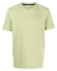 T-shirt girocollo stampata verde menta di Calvin Klein