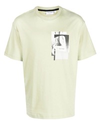 T-shirt girocollo stampata verde menta di Calvin Klein