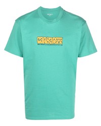 T-shirt girocollo stampata verde menta di Carhartt WIP