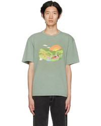 T-shirt girocollo stampata verde menta di Carne Bollente