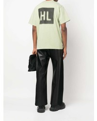 T-shirt girocollo stampata verde menta di Helmut Lang