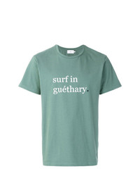 T-shirt girocollo stampata verde menta di Cuisse De Grenouille