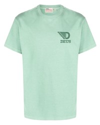T-shirt girocollo stampata verde menta di Deus Ex Machina