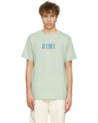 T-shirt girocollo stampata verde menta di Dime