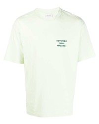 T-shirt girocollo stampata verde menta di Drôle De Monsieur