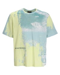 T-shirt girocollo stampata verde menta di Emporio Armani