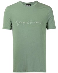 T-shirt girocollo stampata verde menta di Giorgio Armani