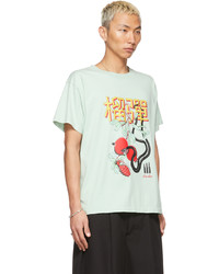 T-shirt girocollo stampata verde menta di LU'U DAN