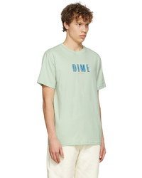 T-shirt girocollo stampata verde menta di Dime