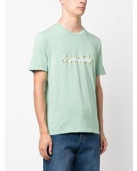 T-shirt girocollo stampata verde menta di Jacob Cohen