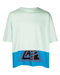 T-shirt girocollo stampata verde menta di Lanvin
