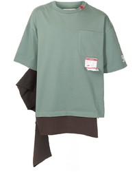 T-shirt girocollo stampata verde menta di Maison Mihara Yasuhiro