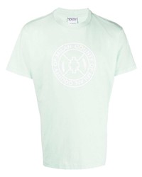 T-shirt girocollo stampata verde menta di Marcelo Burlon County of Milan