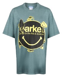 T-shirt girocollo stampata verde menta di MARKET