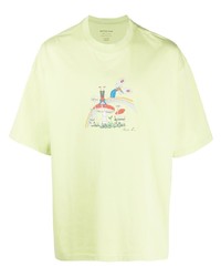 T-shirt girocollo stampata verde menta di Martine Rose