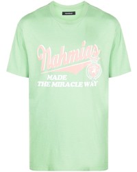 T-shirt girocollo stampata verde menta di Nahmias