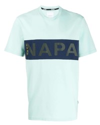 T-shirt girocollo stampata verde menta di Napa Silver