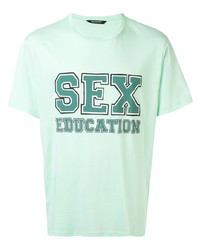 T-shirt girocollo stampata verde menta di Neil Barrett