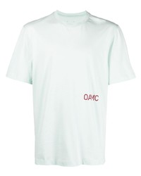 T-shirt girocollo stampata verde menta di Oamc