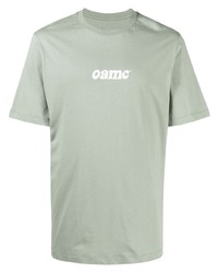 T-shirt girocollo stampata verde menta di Oamc