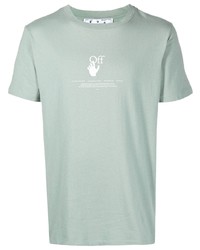 T-shirt girocollo stampata verde menta di Off-White
