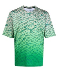 T-shirt girocollo stampata verde menta di Off-White