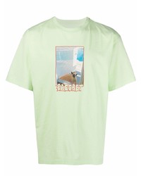 T-shirt girocollo stampata verde menta di PACCBET