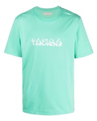 T-shirt girocollo stampata verde menta di Paura