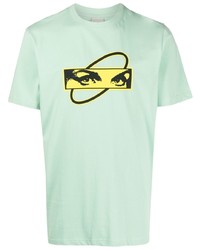 T-shirt girocollo stampata verde menta di Perks And Mini