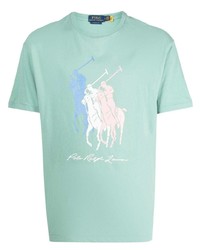 T-shirt girocollo stampata verde menta di Polo Ralph Lauren