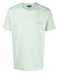 T-shirt girocollo stampata verde menta di Ron Dorff