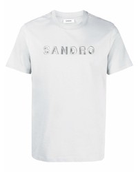 T-shirt girocollo stampata verde menta di Sandro