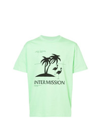 T-shirt girocollo stampata verde menta di Second/Layer