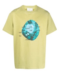 T-shirt girocollo stampata verde menta di Song For The Mute