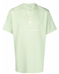 T-shirt girocollo stampata verde menta di Sporty & Rich