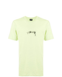 T-shirt girocollo stampata verde menta di Stussy