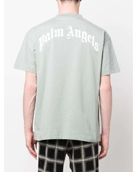 T-shirt girocollo stampata verde menta di Palm Angels
