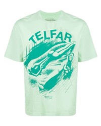 T-shirt girocollo stampata verde menta di Telfar